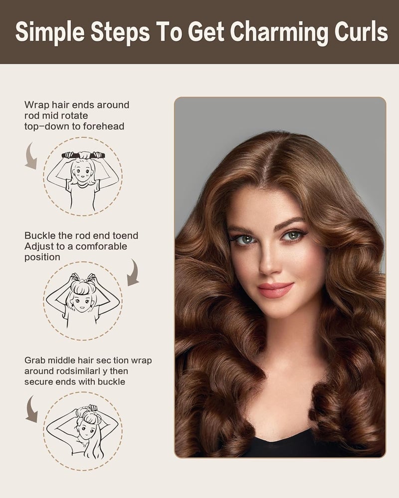 Seritant Heatless Curls Overnight Hair Curler - 4 Pcs Curling Rod to Sleep In, Velvet Hair Rollers with Satin Hair Scarf - Image 3